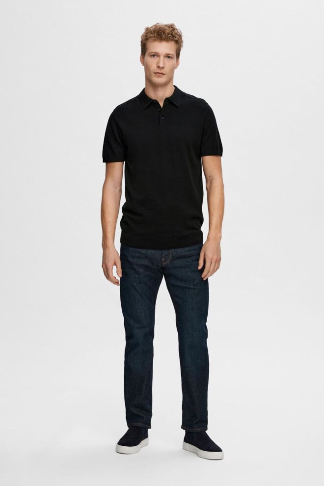 POLO 16092437 SLHBERG SS KNIT BLACK