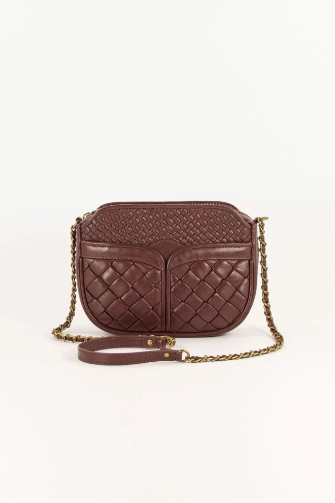 TASCHE DIVINE BRAIDED BURGUNDY