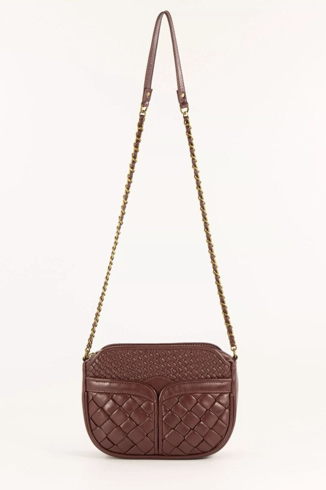 TASCHE DIVINE BRAIDED BURGUNDY
