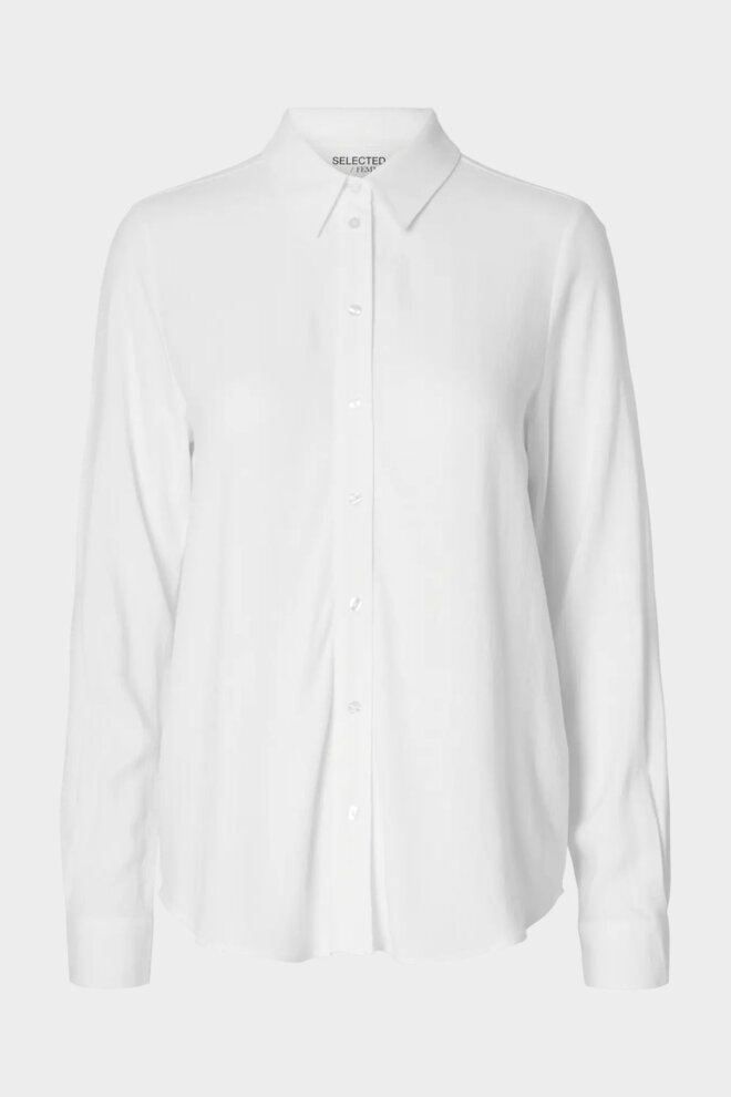 BLUSE 16082298 SLFVIVA LS SNOW WHITE