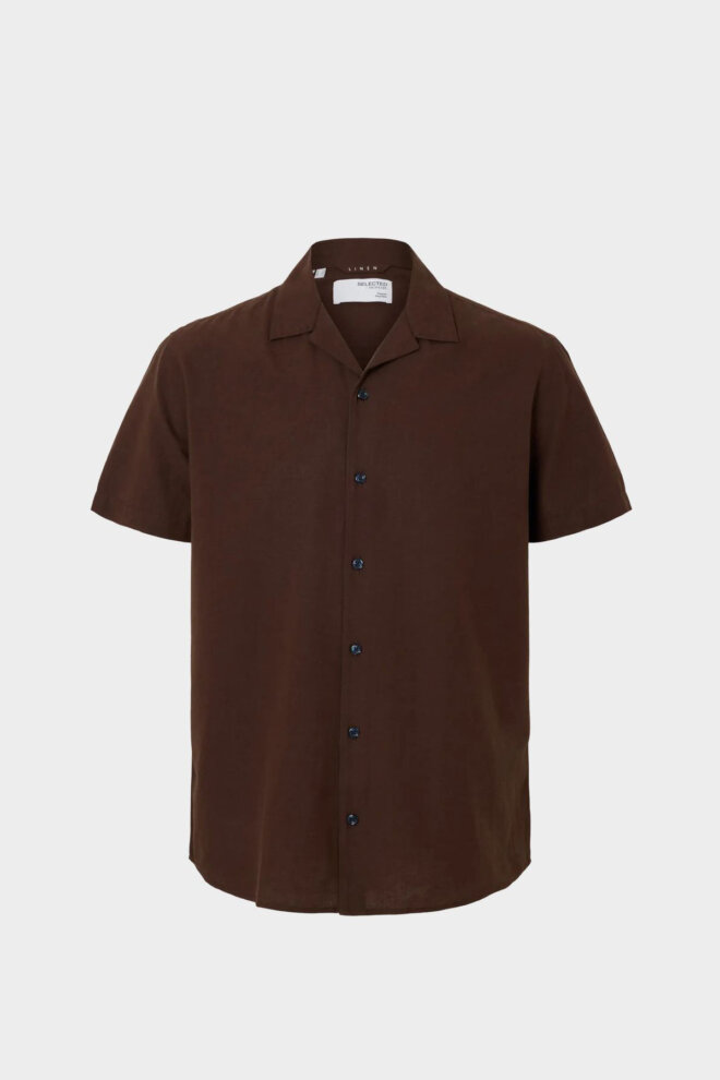 HEMD 16079055 SLHREGSUN SS COFFEE