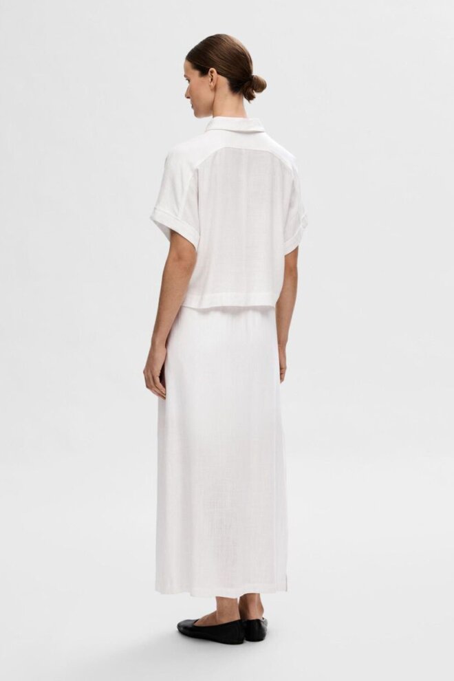 BLUSE SLFVIVA SS SNOW WHITE