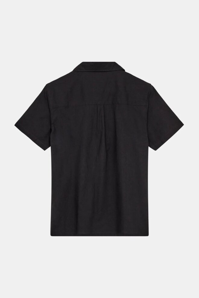 HEMD AKLEO S/S COT/LINEN CAVIAR