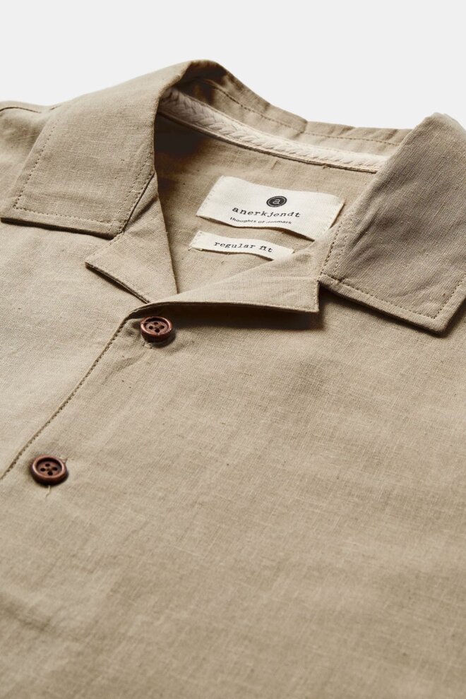 HEMD AKLEO S/S COT/LINEN FEATHER