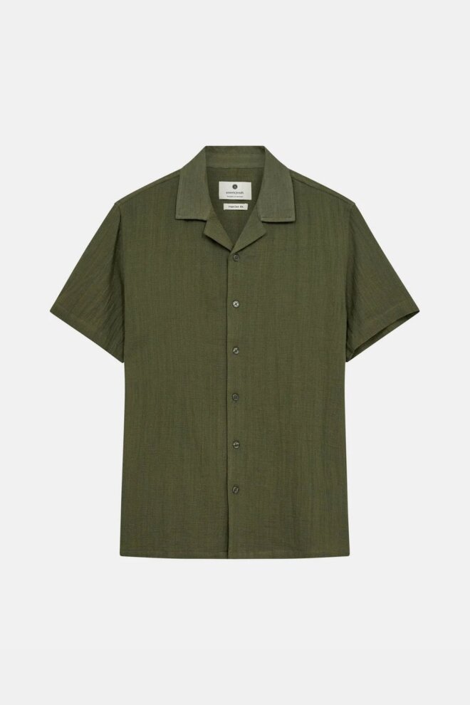 HEMD AKLEON STRUCTURE S/S DÉEP LICHEN