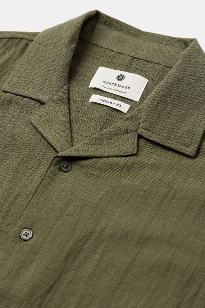 HEMD AKLEON STRUCTURE S/S DÉEP LICHEN