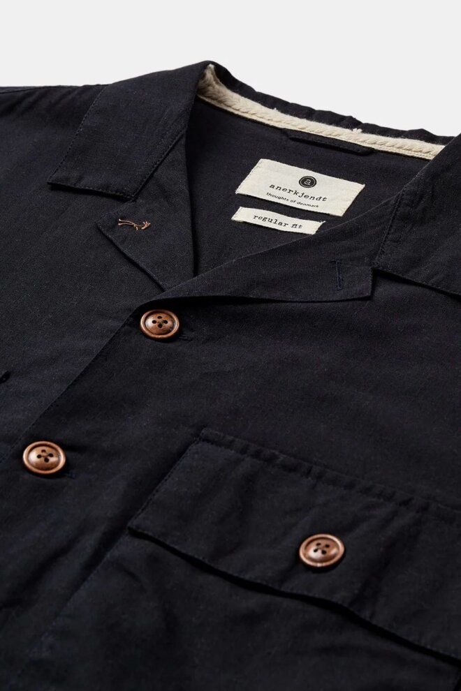 HEMD AKOTTO COT/LINEN CAVIAR