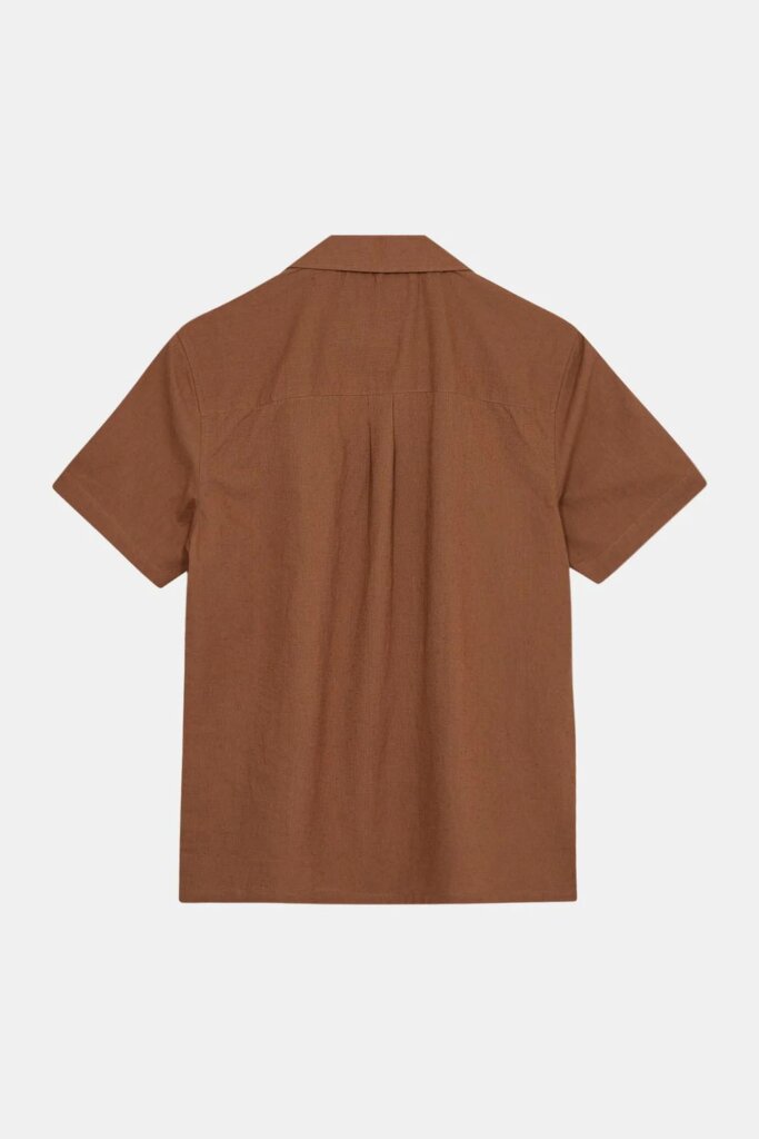 HEMD AKLEO S/S COT/LINEN CHIPMUNK