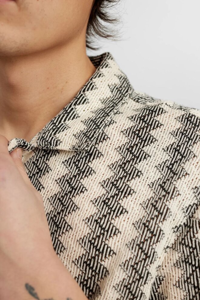HEMD AKLEON JACQUARD S/S SHIRT CAVIAR
