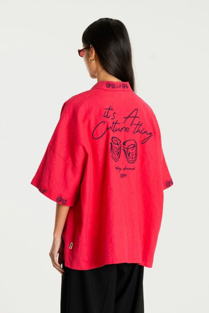 BLUSE WBLUNA EMBROID SHIRT PINK