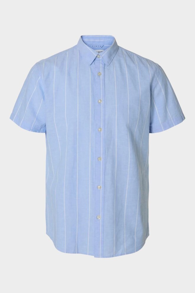 HEMD 16079053 SLHREGSUN SS CASHMERE BLUE
