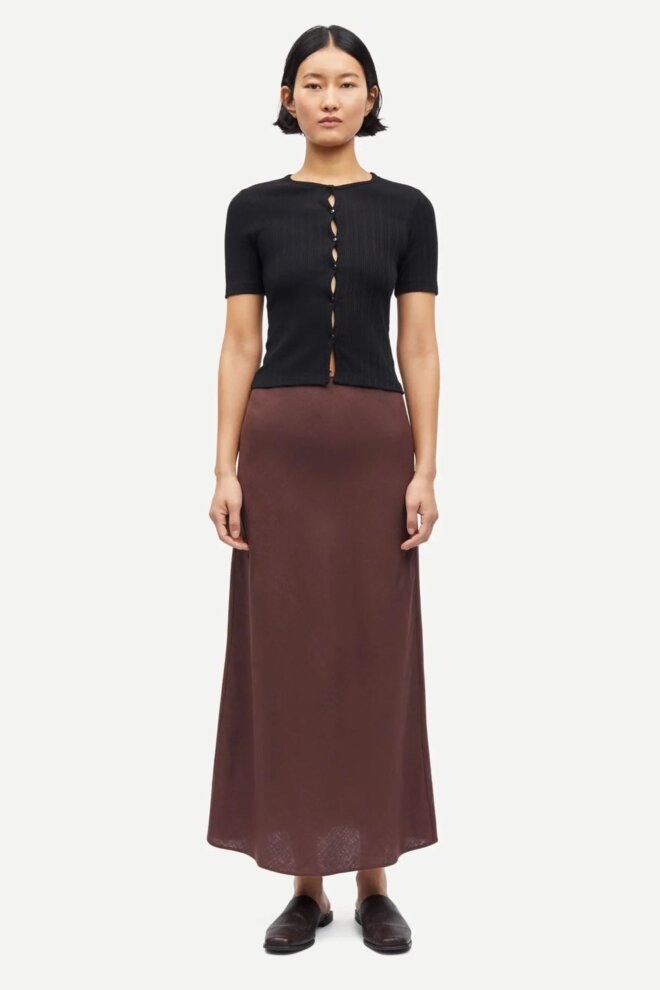 SHIRT SAJUNI SS CARDIGAN 15277 BLACK