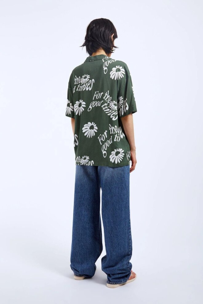 HEMD MADI SHIRT GREEN FLOWER