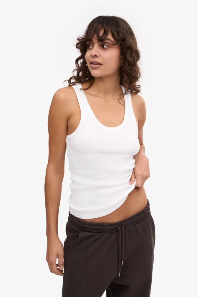 TANK TOP ORGANIC RIB OPTICAL WHITE