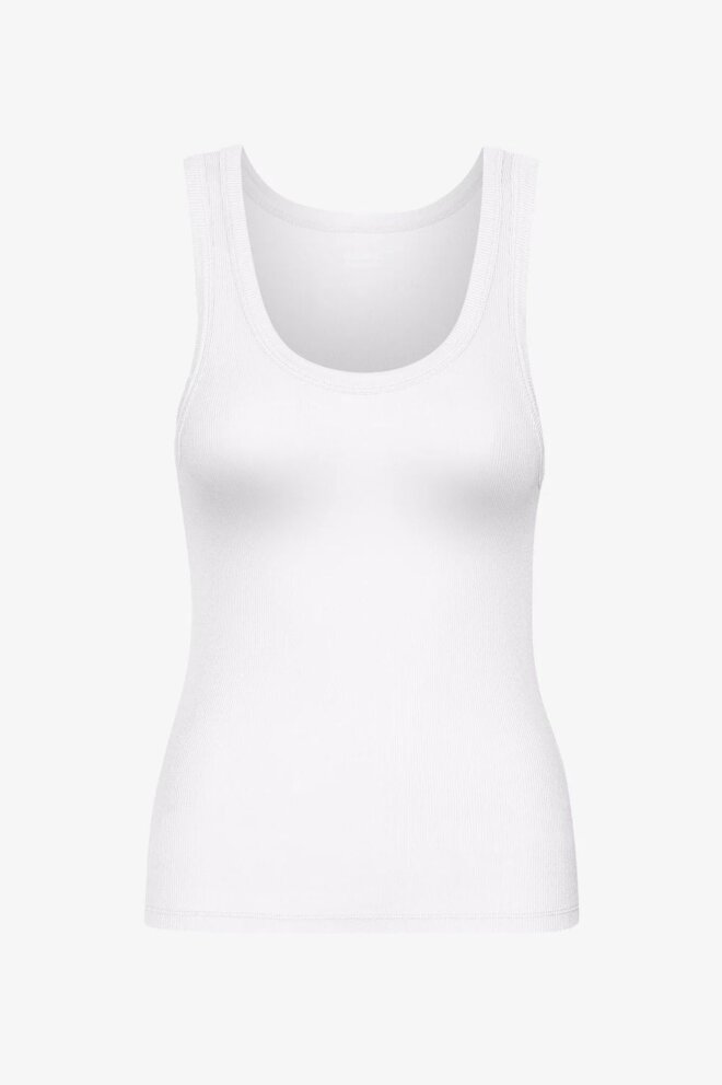 TANK TOP ORGANIC RIB OPTICAL WHITE