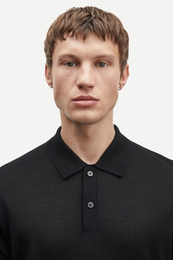 POLO SAROWAN KNIT POLO 15477 BLACK