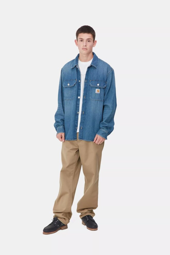 JEANS SIMPLE PANT LEATHER RINSED