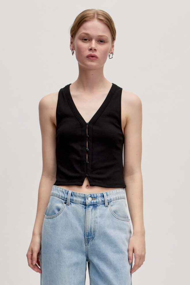 SHIRT NAIKA VEST BLACK