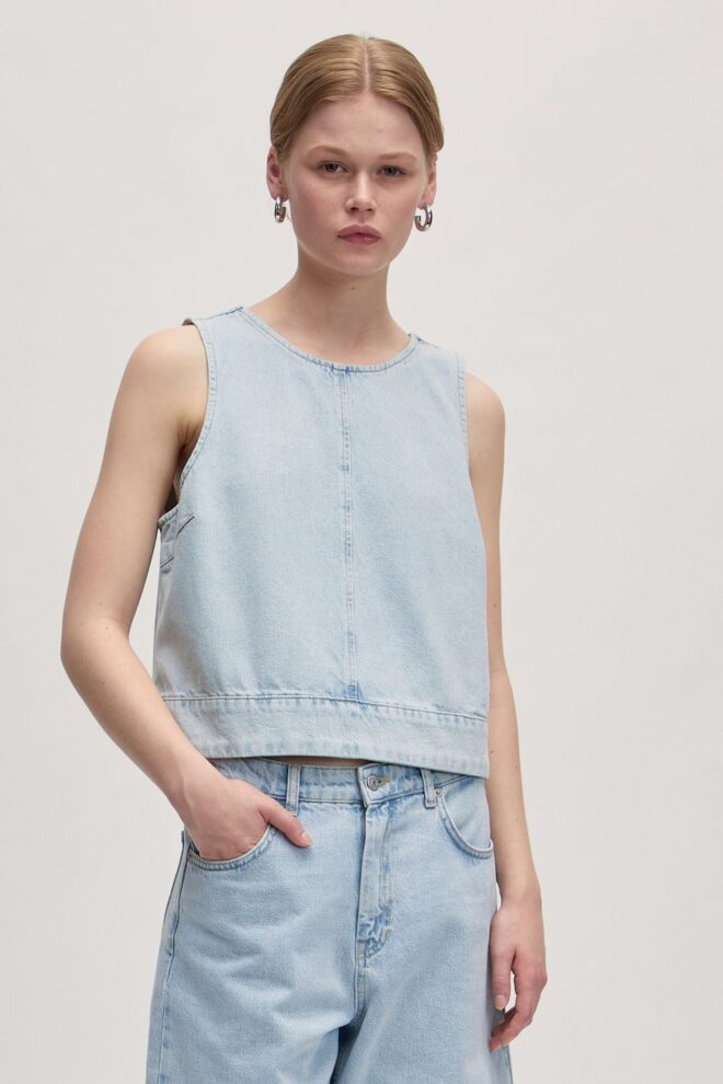 SHIRT RAINA DENIM TOP ULTRA LIGHT BLUE