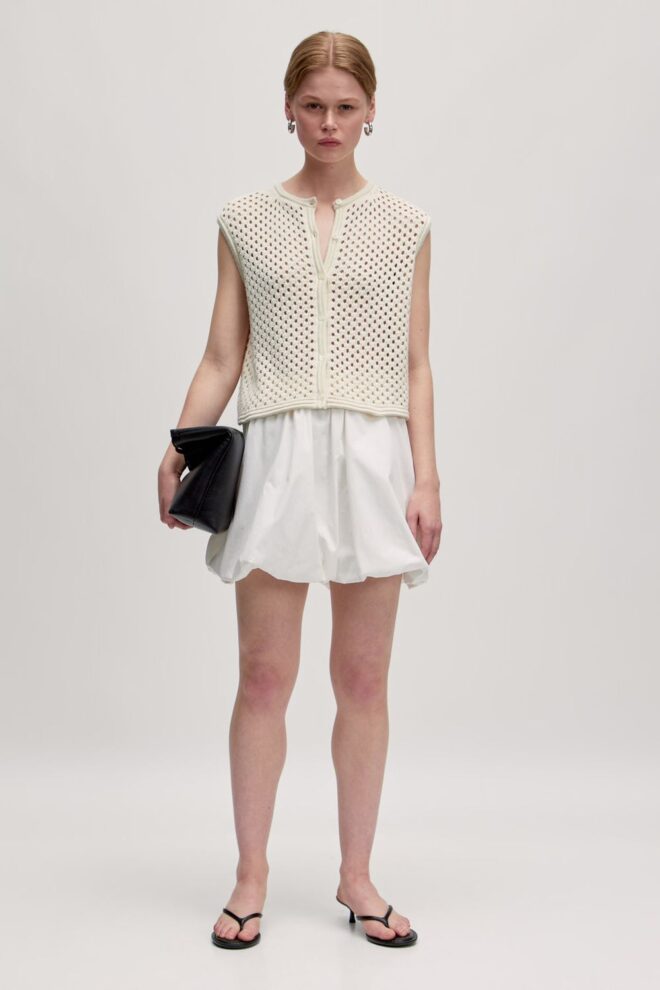 STRICKWESTE MINA TOP ANTIQUE WHITE