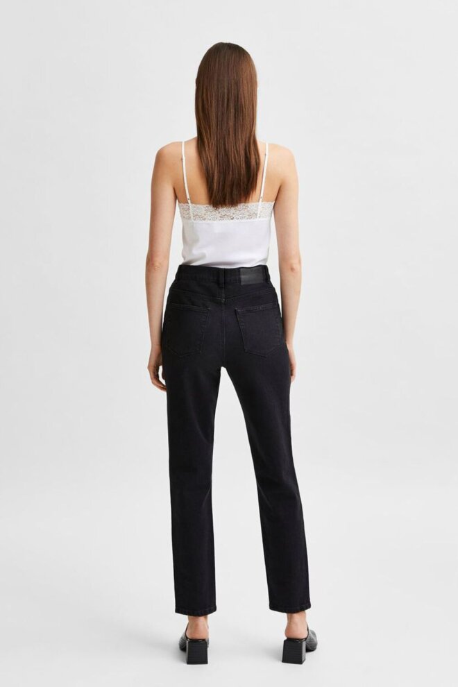 JEANS 16081224 SLFAMY HW SLIM BEAUTY BLA