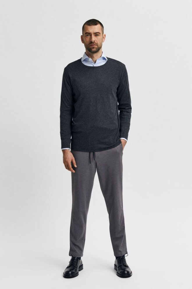 PULLOVER 16079774 SLHROME LS KNIT ANTHRA