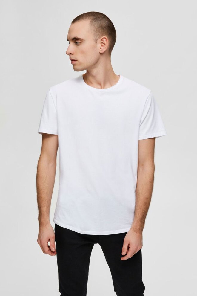 T-SHIRT 16076191 SLHNEW PIMA 3PACK BRIGHT W