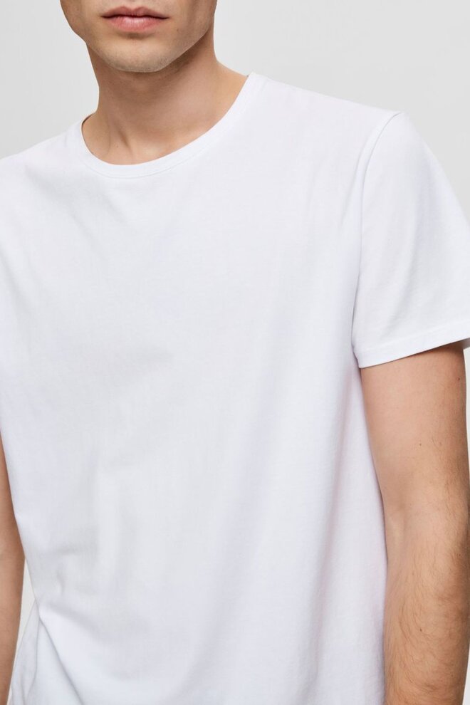 T-SHIRT 16076191 SLHNEW PIMA 3PACK BRIGHT W
