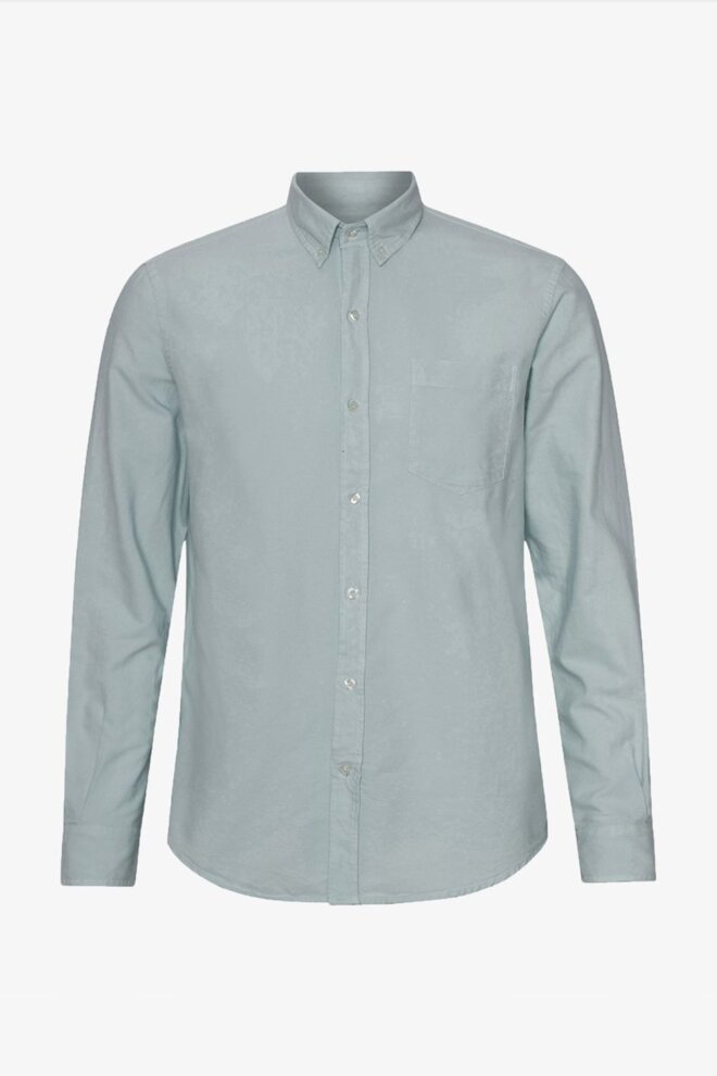 HEMD ORGANIC BUTTON DOWN SHIRT STEEL BLUE