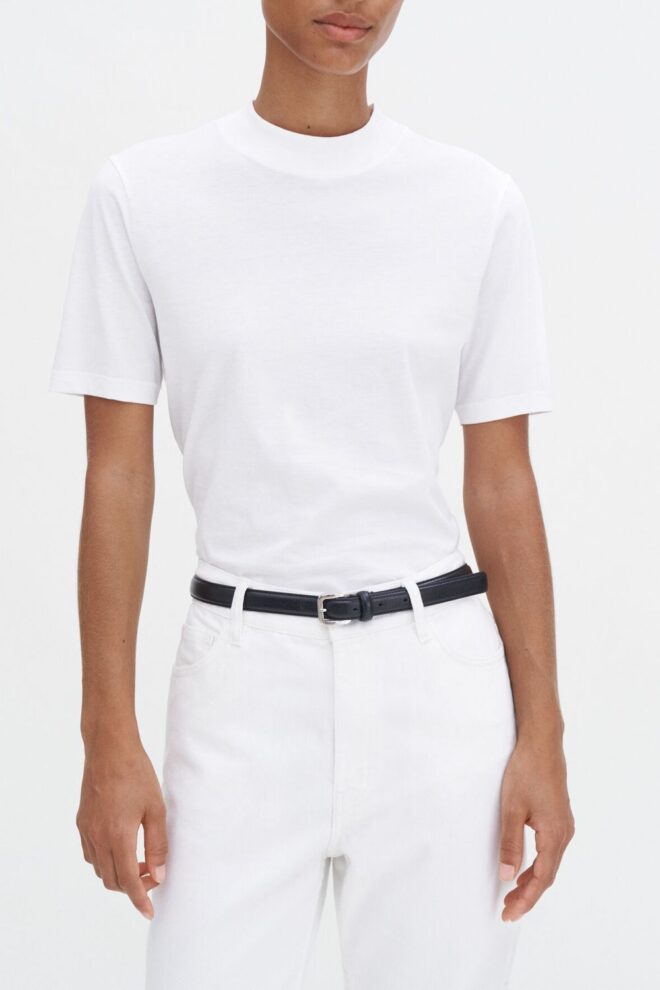 SHIRT 30611 MOCK NECK TEE 1009 WHITE