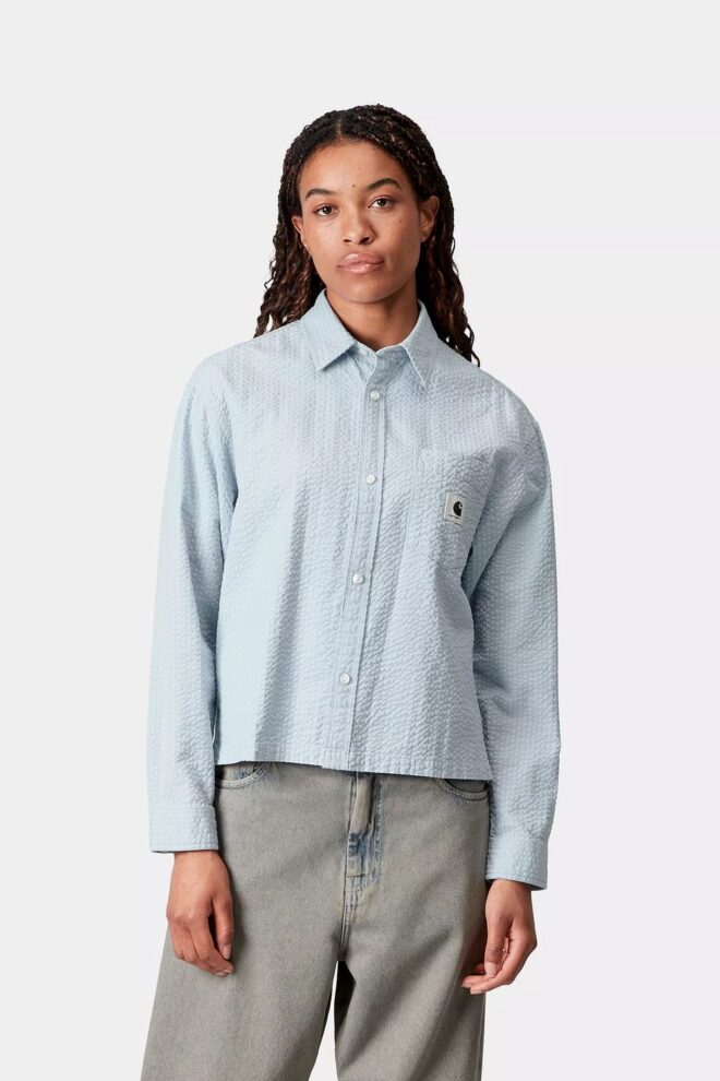 BLUSE W´L/S TOLAND SHIRT BLUE FOG/TOLAND