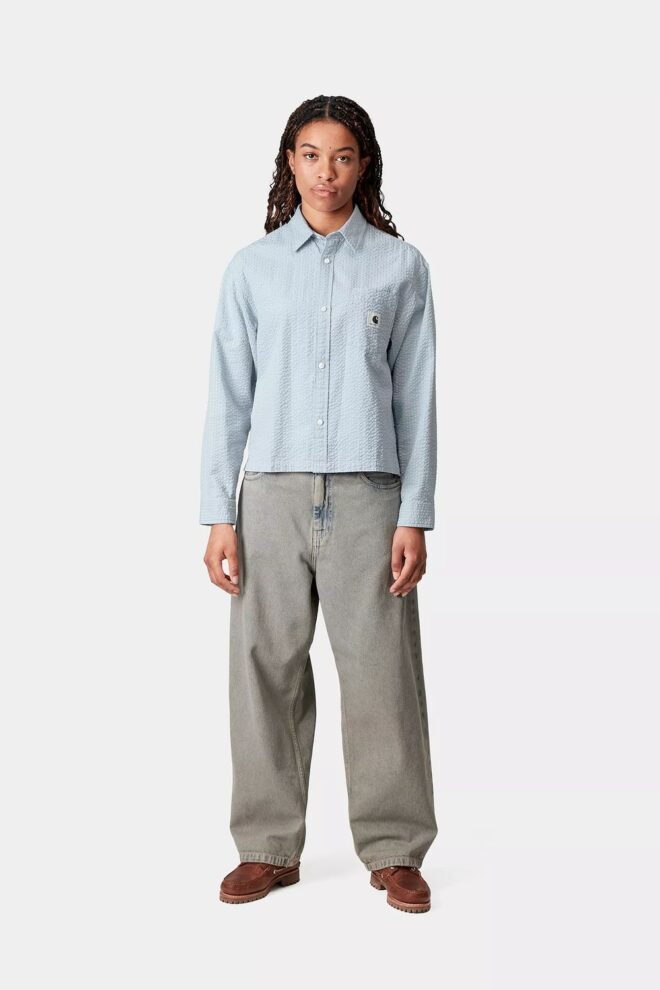 BLUSE W´L/S TOLAND SHIRT BLUE FOG/TOLAND