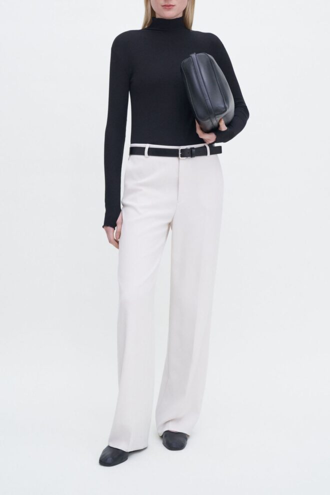 SHIRT 28976 RIB MOCK NECK TOP BLACK