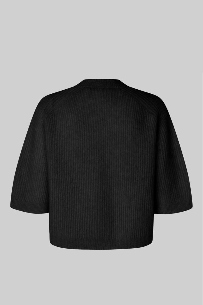 STRICKJACKE ANDREA KNIT RIP CARDIGAN BLACK