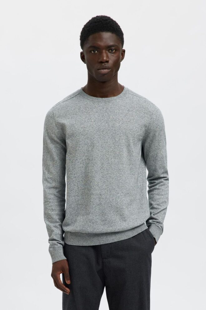 PULLOVER SLHBERG CREW LIGHT GREY