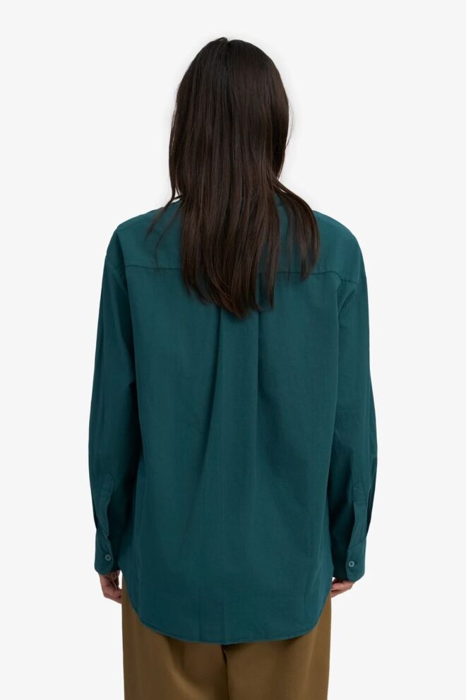 BLUSE ORGANIC OVERSIZED SHIRT OCEAN GREEN