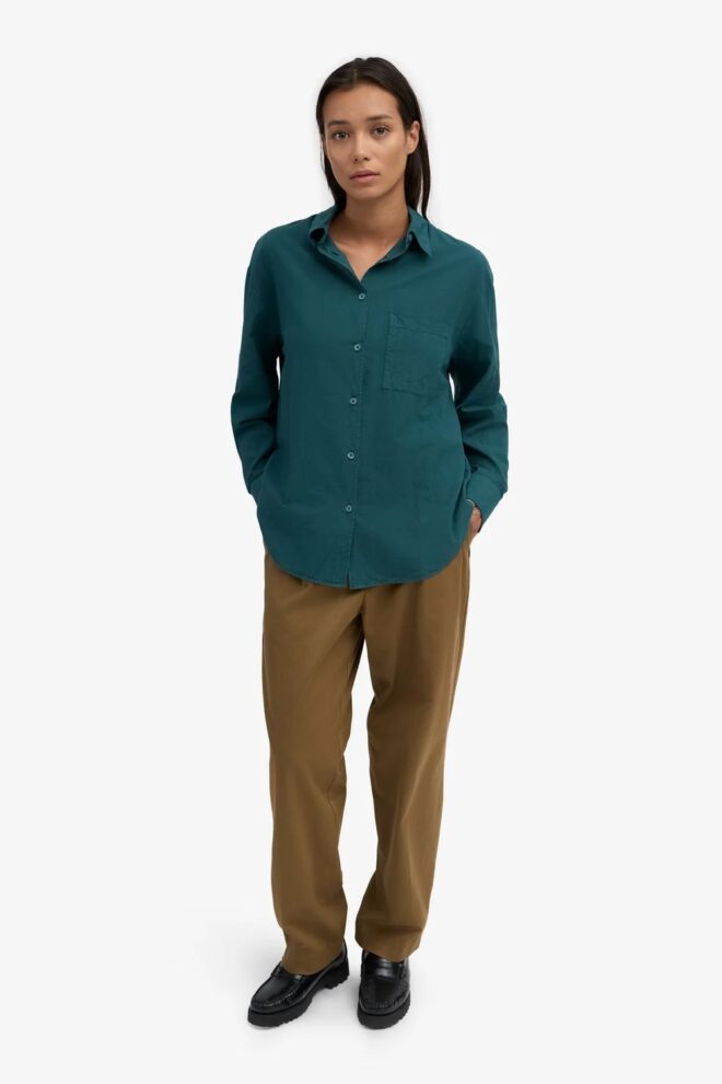 BLUSE ORGANIC OVERSIZED SHIRT OCEAN GREEN