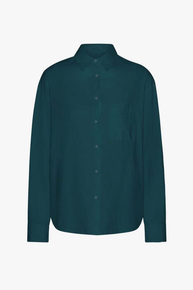 BLUSE ORGANIC OVERSIZED SHIRT OCEAN GREEN