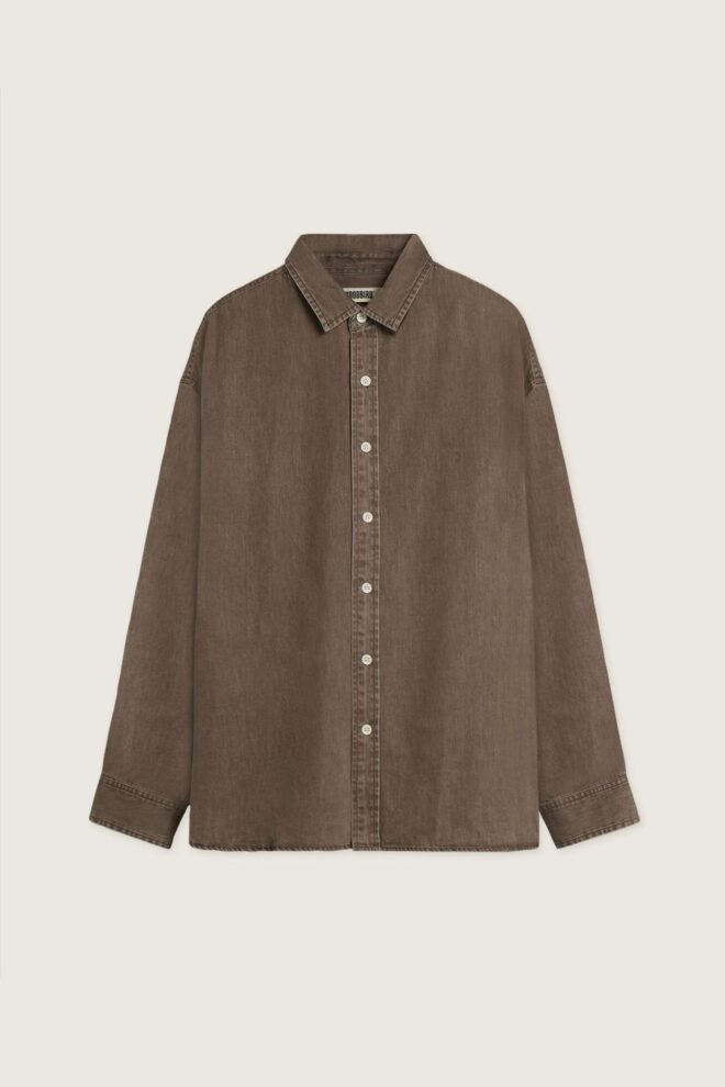 HEMD WBJONG WASHET SHIRT BROWN