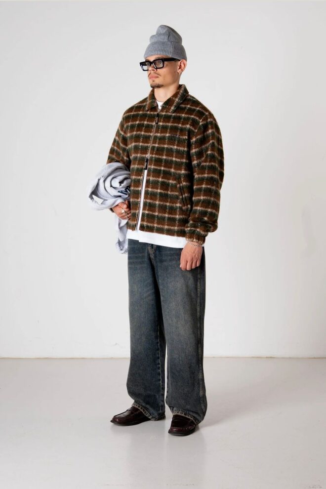 JACKEÂ WBYOUTH FUZZY JACKET DARK GREEN