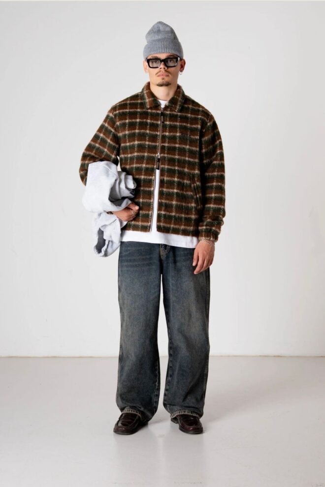 JACKEÂ WBYOUTH FUZZY JACKET DARK GREEN