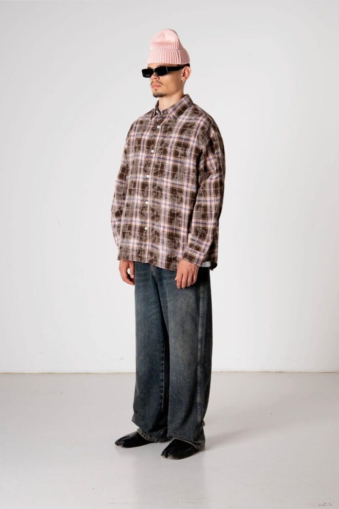 HEMD WBJONG CHECK SHIRT BROWN CHECK