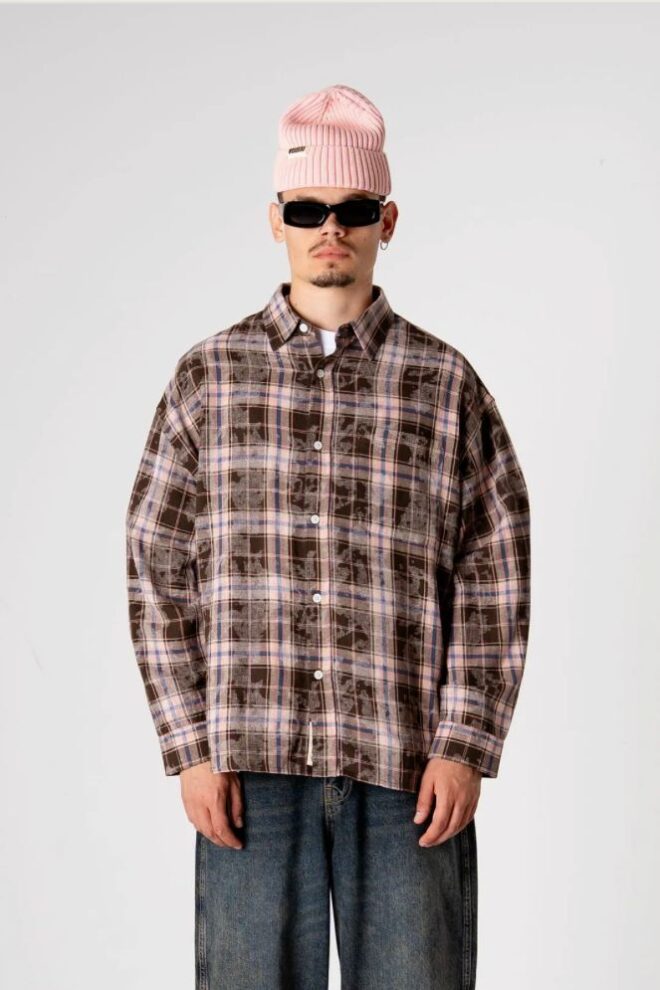 HEMD WBJONG CHECK SHIRT BROWN CHECK