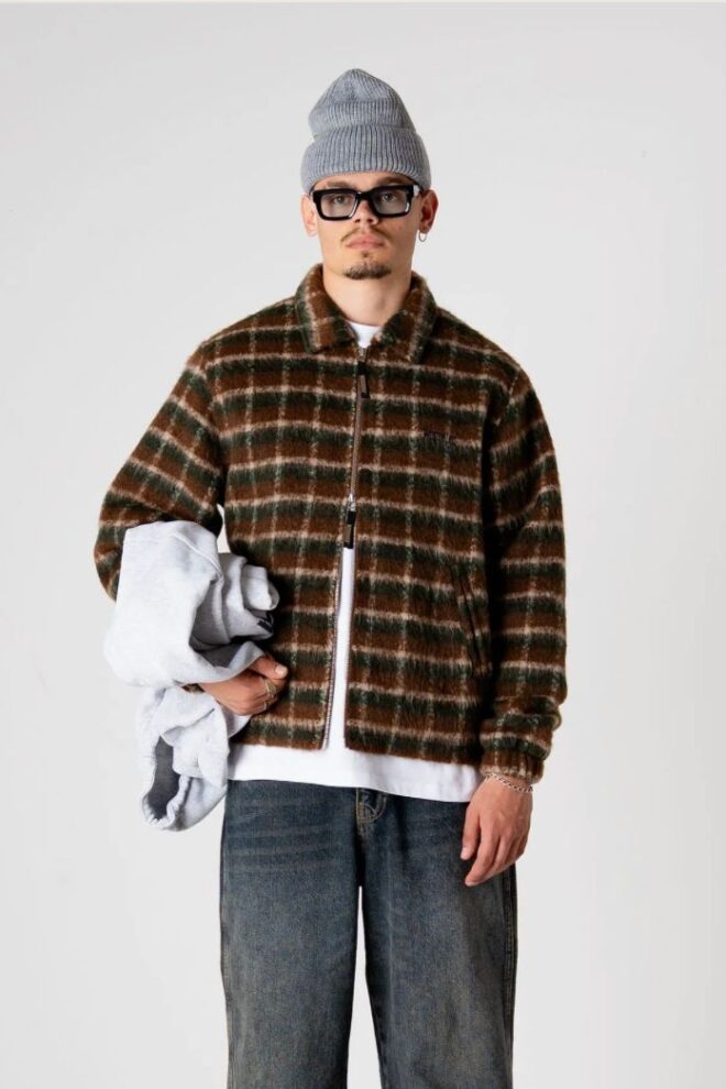 JACKE WBYOUTH FUZZY JACKET DARK GREEN