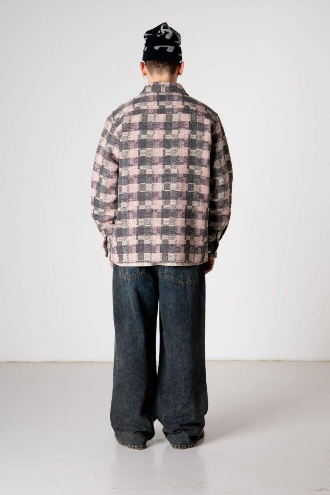 HEMD WBGLIXTO STRUCTURE SHIRT GREY-BROWN