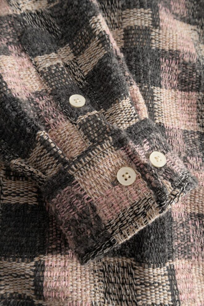 HEMD WBGLIXTO STRUCTURE SHIRT GREY-BROWN