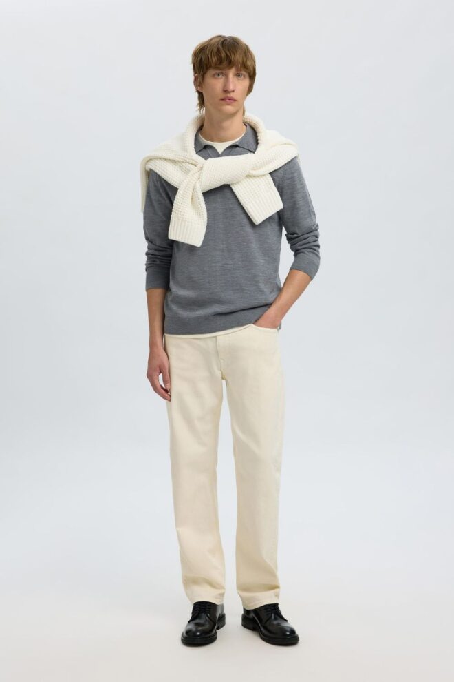 PULLOVER 16098327 SLHTRAY POLO GREY