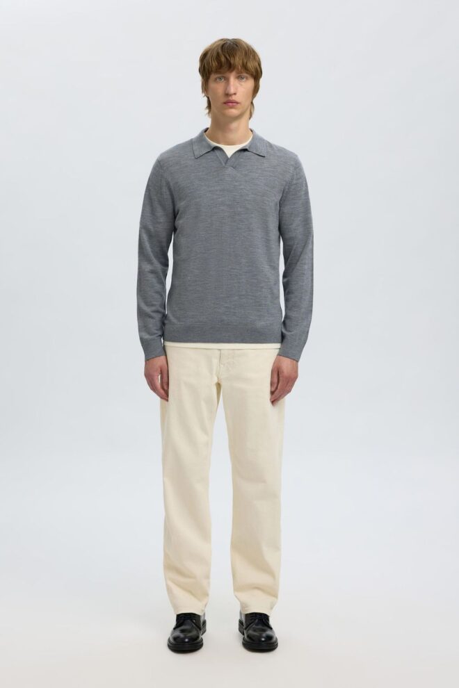 PULLOVER 16098327 SLHTRAY POLO GREY