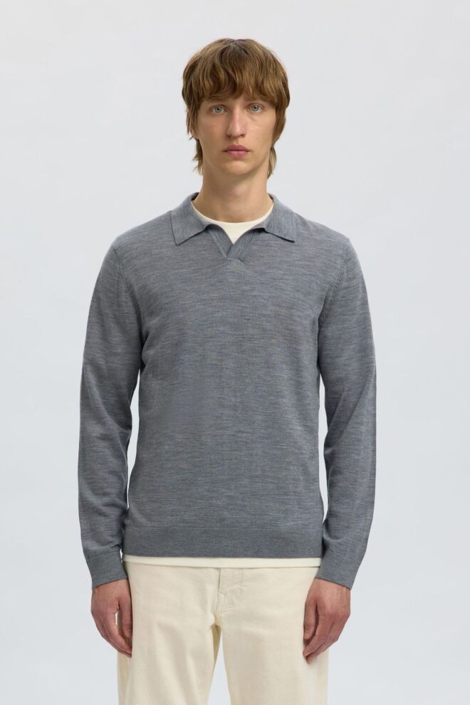 PULLOVER 16098327 SLHTRAY POLO GREY