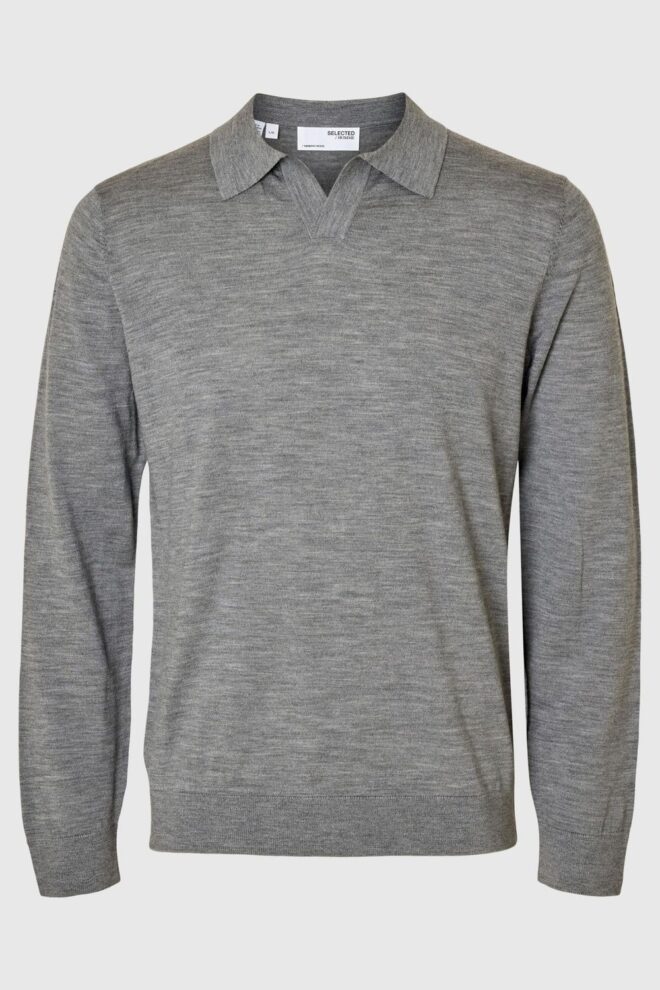 PULLOVER 16098327 SLHTRAY POLO GREY